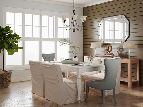 مرايا غرفة المعيشة مقاس 39.4 بوصة × 27.6 بوصة للجدار، مرآة حائط مقوسة مزخرفة بزاوية مستديرة مموجة مشطوفة للحمام وغرفة الطعام وطريق الدخول in Kuwait