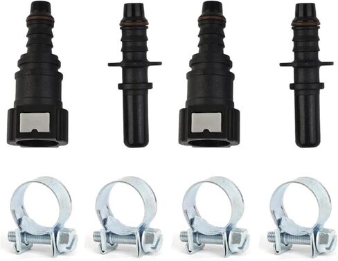 2set Engine Line Hose 9.89 Quick Release Connector With Hose Clamp For Car Motorcycle distintivo in Saudi Arabia