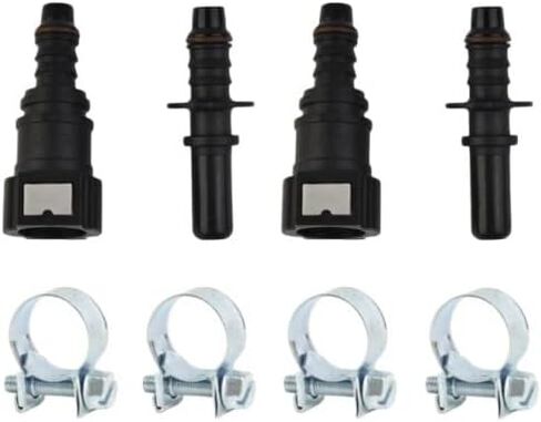 2set Engine Line Hose 9.89 Quick Release Connector With Hose Clamp For Car Motorcycle distintivo in Saudi Arabia