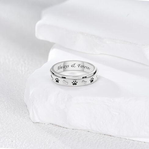 925 Sterling Silver Spinner Fidget Ring for Anxiety Stress Relieving Boredom ADHD Jewelry Birthday Gifts for Women Men in Saudi Arabia