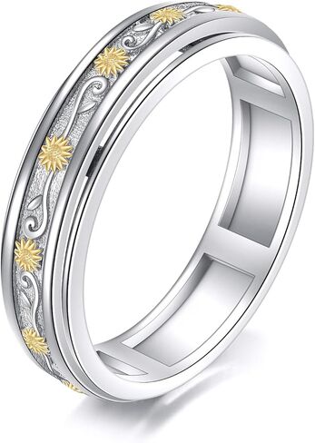 925 Sterling Silver Spinner Fidget Ring for Anxiety Stress Relieving Boredom ADHD Jewelry Birthday Gifts for Women Men in Saudi Arabia