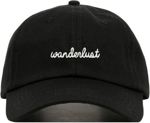 قبعة بيسبول Wanderlust، قبعة الأب مطرزة، قطن ناعم غير منظم، حزام خلفي قابل للتعديل (ألوان متعددة) in Kuwait