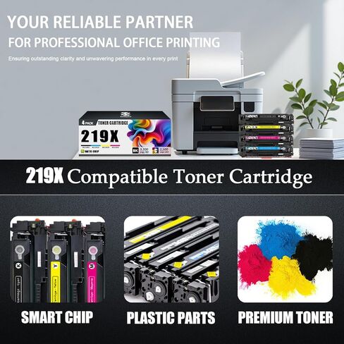 219X Toner Cartridges Compatible for HP 219X W2190X W2191X W2193X W2192X Toner Cartridge Work for HP Laserjet Pro 3202dn 3202dng 3202dw 3302fdn 3302fdw Printers in Saudi Arabia