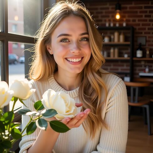 1Pc White Artificial Silk Roses Long Single Stem Artificial Roses for Home Decor Table Centerpiece Arrangement Valentine's Day Gift (19.68in Tall) (White) in Kuwait