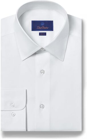 Fine White Twill Dress Shirt by David Donahue in Kuwait