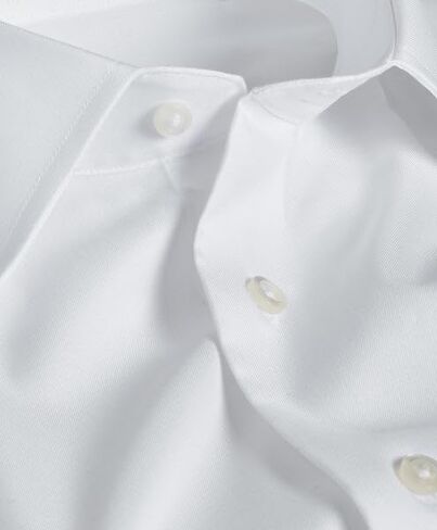 Fine White Twill Dress Shirt by David Donahue in Kuwait