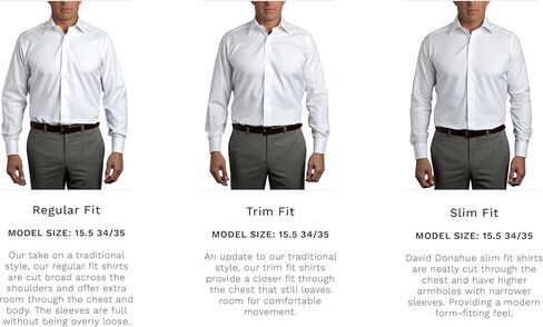 Fine White Twill Dress Shirt by David Donahue in Kuwait