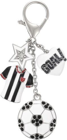 Soccer Keychains Bag Charm | Bow Soccer Charms for Car Key Purse | World Cup Game Day Outfits Team Spirit Accessories in Saudi Arabia