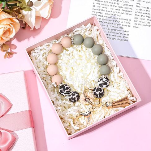 سلسلة مفاتيح مطرزة بالسيليكون، سوار معصم محفظة لطيف، حامل سلسلة مفاتيح السيارة بالخرز، سوار حلقة مفاتيح مرن للنساء والفتيات in Kuwait