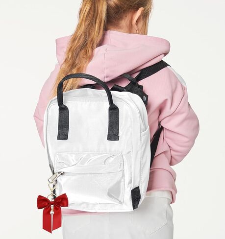 Bag Charms Bow, 4 Pack Purse Charms Bow Keychain for Handbag Cute Bowknot Bag Pendants for Handbag and Car Keys, Black Red White Green in Kuwait