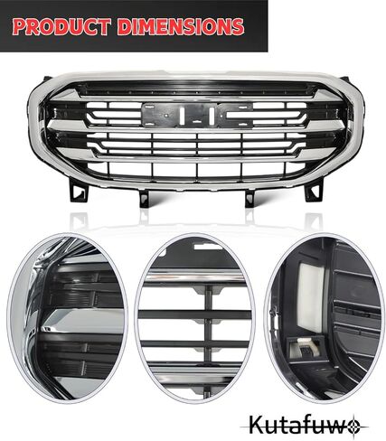 Front Bumper Upper Grille Grill For GMC Terrain SLT 2018 2019 2020 2021 Factory Style Easy Installation Black+Chrome Assembly in Kuwait