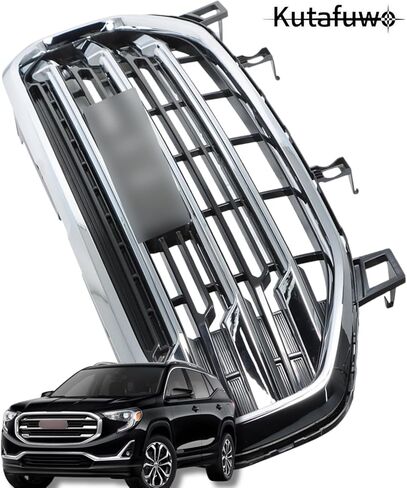 Front Bumper Upper Grille Grill For GMC Terrain SLT 2018 2019 2020 2021 Factory Style Easy Installation Black+Chrome Assembly in Kuwait