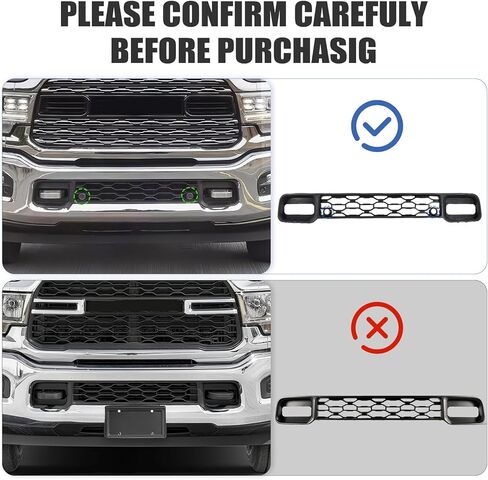 Front Bumper Lower Grille for Dodge Ram 2500 3500 2019-2024 Bumper Grille with Sensor Holes Replace 68384294AA in Kuwait