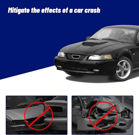 قطع غيار مجموعة شبكة الشبكة الأمامية مع غلاف أسود وإدراج مع زخرفة قولبة لفتح شعار الكروم متوافقة مع Ford Mustang 1999 2000 2001 2002 2003 2004 in Kuwait