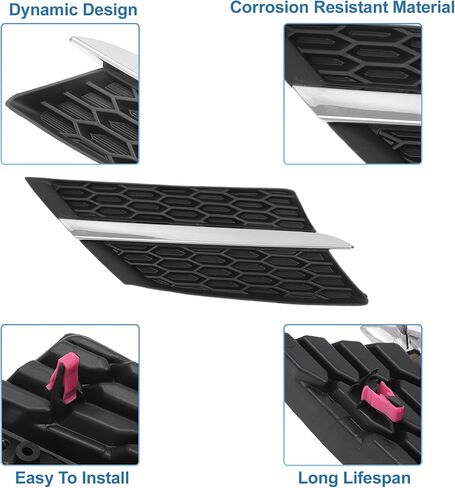 X AUTOHAUX No.531060R010 Front Upper Hood Bumper Grille Grill for Toyota RAV4 2013-2015 Front Upper Bumper Kidney Grille Grill 1 Pair Silver Tone in Saudi Arabia