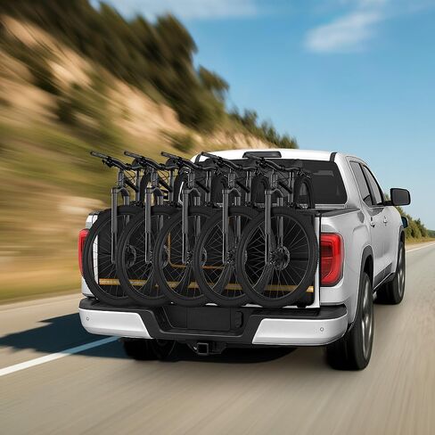 Tailgate Bike Pad for Full-Size Pickup Truck (61"+ Tailgate Width), Holds Up to 5 Bikes, Thick Tailgate Cover with Storage Pocket, Black in Kuwait