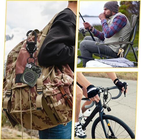 12 Pack Heavy Duty Retractable Keychain, Black Multitool Carabiner Badge Holder with Steel Cord, ID Clip Reel for Keys, Tools in Kuwait