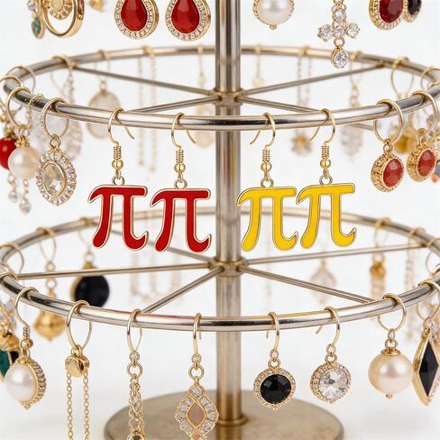 coadipress 9 Pairs Pi Earrings Set for Women Cute Greek Letter 3.14 Novelty Dangling Drop Earrings Mathematical Symbol Pi Day Math Teacher Earring Jewelry in Saudi Arabia