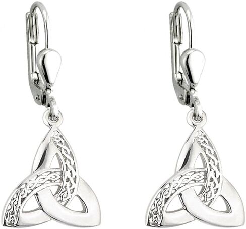 Solvar Celtic Trinity Knot Earrings Silver Drops Irish Made in Kuwait