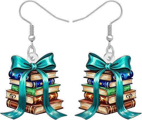WEVENI Vintage Book Earrings Acrylic Graduation Jewelry Teacher Appreciation Gifts for Women Readers Book Lovers Librarian Bookish Items Back to School Gifts in Saudi Arabia