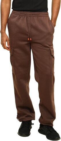 G-Style USA Men's Solid Fleece Heavyweight Cargo Pants in Kuwait