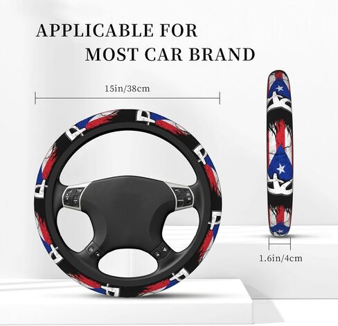 Puerto Rico Flag Universal Steering Wheel Covers, Cute Car Accessories for Women Girls Car Truck in Saudi Arabia