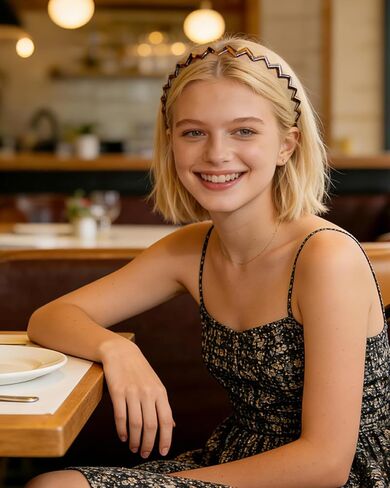 عصابات رأس Sizobi ​​Zig Zag للنساء، عصابة رأس مشط غير قابلة للانزلاق، إكسسوارات عصرية، عصابات رأس مموجة مريحة مع أسنان، أسيتات السليلوز الأسود والسلحفاة، هدايا مثالية للنساء قطعتين in Kuwait