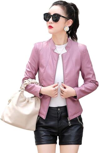 Women's Black Lambskin Motorcycle Leather Jacket For Riders in Kuwait