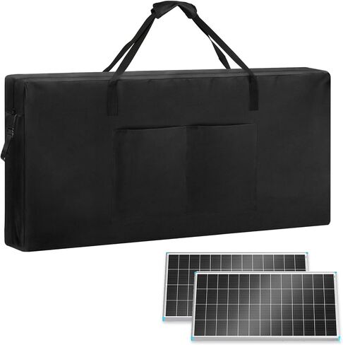 حقيبة تخزين الألواح الشمسية، حقيبة حمل الألواح الشمسية للألواح الشمسية RV بقدرة 100 وات 200 وات 400 وات، حقيبة واقية محمولة مقاومة للماء - أسود - 50 بوصة طول × 5.1 بوصة عرض × 29 بوصة ارتفاع in Kuwait