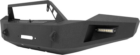 Front Bumper Assembly Compatible with 2003-2005 Dodge Ram 2500 3500(Excluding Diesel Models) w/Winch Plate, LED Lights, D-Ring Holes&Bull Bar Steel+Plastic Powder Coated Black in Kuwait