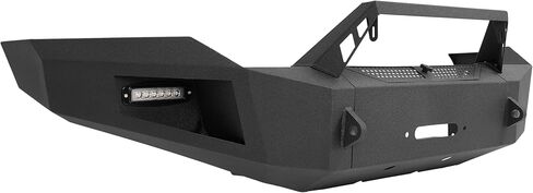 Front Bumper Assembly Compatible with 2003-2005 Dodge Ram 2500 3500(Excluding Diesel Models) w/Winch Plate, LED Lights, D-Ring Holes&Bull Bar Steel+Plastic Powder Coated Black in Kuwait