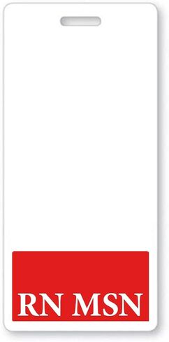 RN MSN Badge Buddy - Heavy Duty Vertical Badge Buddies for Masters of Science in Nursing Degree - Spill & Tear Proof Cards - 2 Sided USA Printed Role Identifier Tag Backer by Specialist ID (Blue) in Saudi Arabia