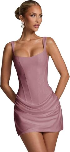 VOfuter Satin Homecoming Dresses for Teen Pleated Spaghetti Straps Mini Cocktail Party Dress in Saudi Arabia