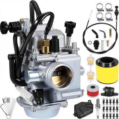 طقم المكربن ​​TRX350 يناسب Honda FourTrax300 Rancher 350 TRX350FE/FM/TE/TM Foreman 400 450 ATV Carb مع قطع غيار كابل خنق فلتر زيت الهواء (قابس ذكر) in Kuwait