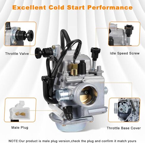 طقم المكربن ​​TRX350 يناسب Honda FourTrax300 Rancher 350 TRX350FE/FM/TE/TM Foreman 400 450 ATV Carb مع قطع غيار كابل خنق فلتر زيت الهواء (قابس ذكر) in Kuwait