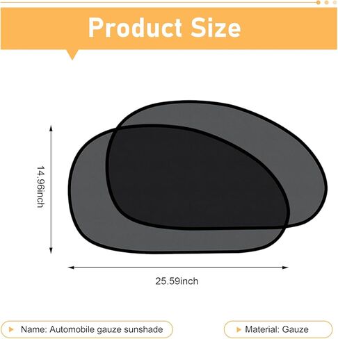 2Pack Baby Car Window Sun Shades, Suction Cup Mesh Sun Visor, UV Rays Glare Sunlight Blocker, Fit Driver Passenger Rear Side Windows, Universal Auto Interior Accessory (Black) in Kuwait