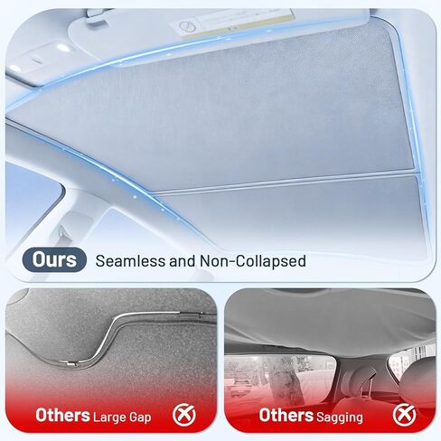 3PCS Tesla Model Y Sunshade Set for Juniper 2025-2026, Windshield Sun Shade & Sunshade Roof, Glass Sunroof Cover [No Gaps No Sagging] Front Window Shades Protect Interior Dashboard & Screen in Kuwait