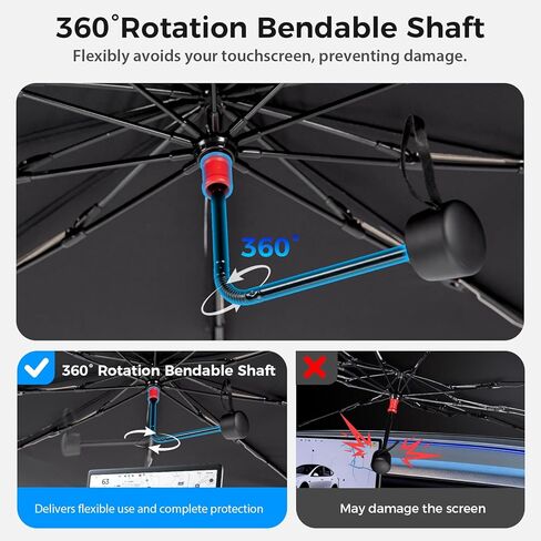 مظلة شمسية للزجاج الأمامي للسيارة، مظلة نافذة أمامية قابلة للطي مع كتلة للأشعة فوق البنفسجية وتقليل الحرارة، إطار معزز، مظلة شمسية سهلة التركيب، مناسبة عالميًا للسيارات والشاحنات ذات الدفع الرباعي (61 بوصة × 33 بوصة) in Kuwait