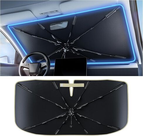 مظلة شمسية للزجاج الأمامي لملحقات Ford Maverick 2022-2026، [درع حراري مطلي بالفينيل] يحمي السيارة من أشعة الشمس والأضرار الحرارية ويحافظ على البرودة ويحمي الجزء الداخلي in Kuwait