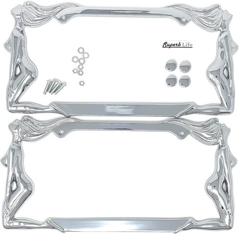 Exotic Dancers Girl Universal License Plate Frame – Durable Rust‑Resistant Metal Frame – Standard Size for Front or Rear Plates – Slim Design for Full Plate Visibility – Hardware Included Set of 2 in Kuwait