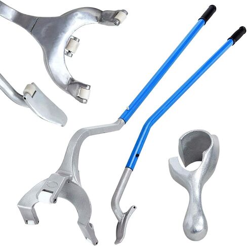 Goplus Tire Changer, 17.5" to 24" Steel Tire Mount Demount Tool Kit, Tubeless Truck Bead Breaker Manual Tire Changing Tools (Blue) in Saudi Arabia