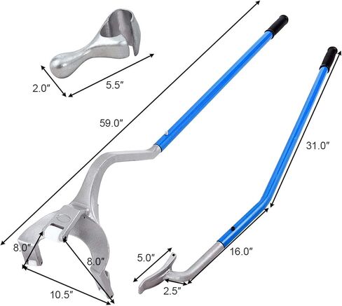 Goplus Tire Changer, 17.5" to 24" Steel Tire Mount Demount Tool Kit, Tubeless Truck Bead Breaker Manual Tire Changing Tools (Blue) in Saudi Arabia