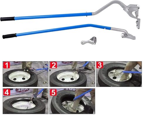 Goplus Tire Changer, 17.5" to 24" Steel Tire Mount Demount Tool Kit, Tubeless Truck Bead Breaker Manual Tire Changing Tools (Blue) in Saudi Arabia
