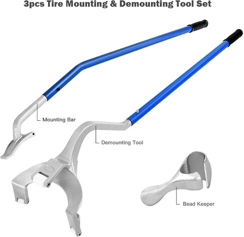 Goplus Tire Changer, 17.5" to 24" Steel Tire Mount Demount Tool Kit, Tubeless Truck Bead Breaker Manual Tire Changing Tools (Blue) in Saudi Arabia