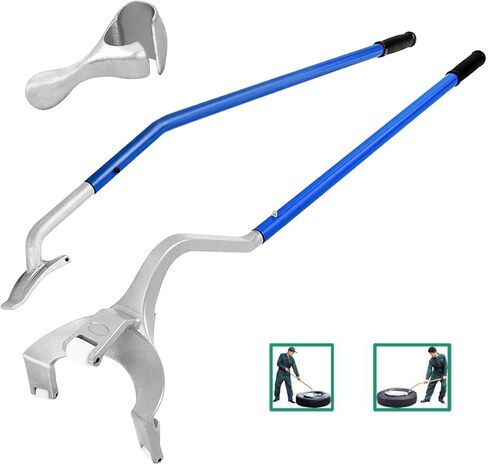 Goplus Tire Changer, 17.5" to 24" Steel Tire Mount Demount Tool Kit, Tubeless Truck Bead Breaker Manual Tire Changing Tools (Blue) in Saudi Arabia