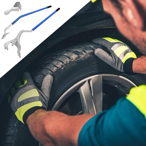 Goplus Tire Changer, 17.5" to 24" Steel Tire Mount Demount Tool Kit, Tubeless Truck Bead Breaker Manual Tire Changing Tools (Blue) in Saudi Arabia