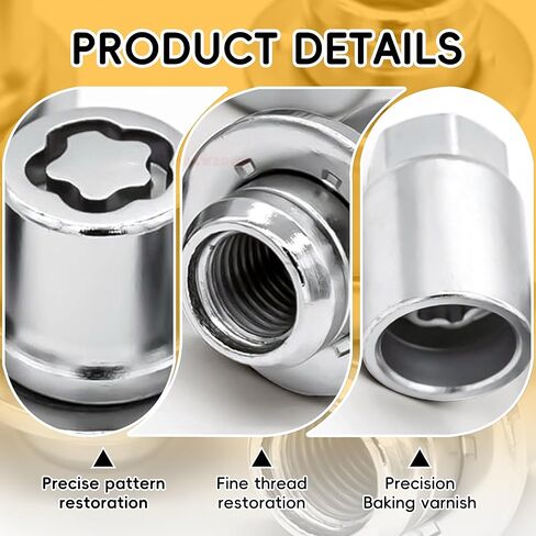 for Toyota Wheel Locks Lug Nuts Compatible Toyota Camry Tacoma Corolla Highlander Avalon RAV4 Lexus Locking Lug Nuts and Wheel Lock Key Set M12 x 1.5#00276-00900 in Kuwait