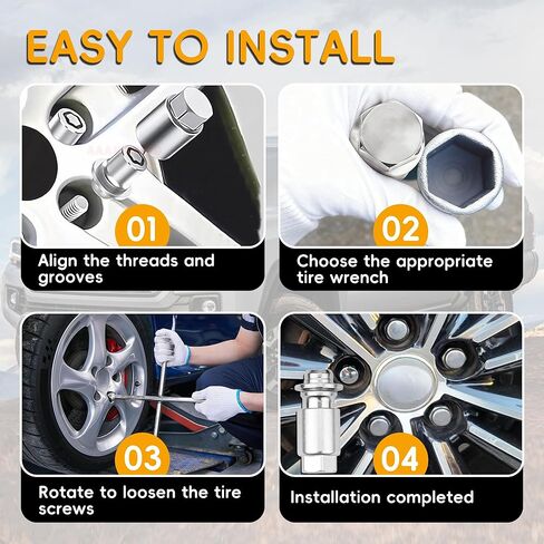 for Toyota Wheel Locks Lug Nuts Compatible Toyota Camry Tacoma Corolla Highlander Avalon RAV4 Lexus Locking Lug Nuts and Wheel Lock Key Set M12 x 1.5#00276-00900 in Kuwait