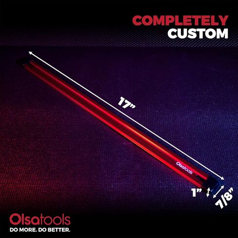 Olsa Tools Aluminum Socket Organizer Rail | Professional Quality Socket Rail Holder With No Clips (Red) in Kuwait