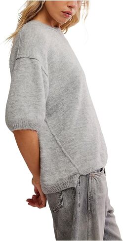 Free People، تي شيرت Margot Sweater، رمادي منقط، متوسط in Saudi Arabia